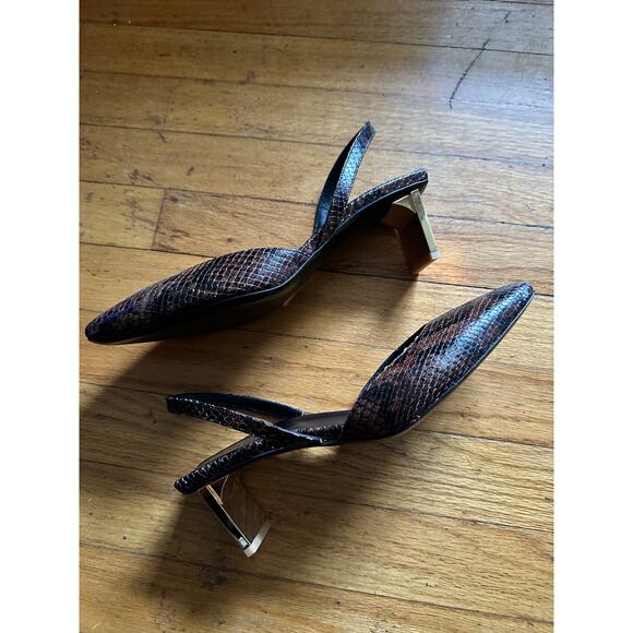 Arielle Baron Lille 55 Leather Slingback Pumps - Picture 6 of 8